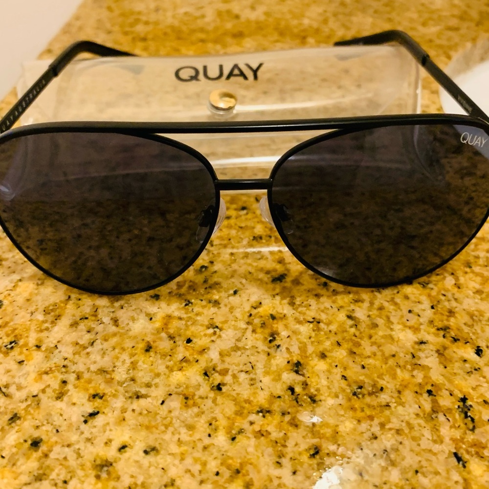 Quay Australia Black Aviator Sunglasses